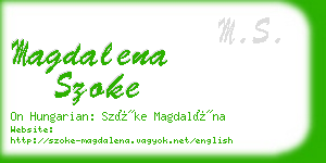 magdalena szoke business card